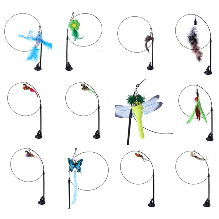 Handheld Adsorption Steel Wire Cat Teaser Stick Pet Toy, Random Color Delivery