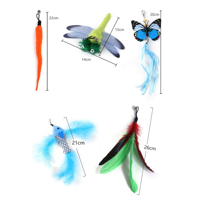 Handheld Adsorption Steel Wire Cat Teaser Stick Pet Toy, Random Color Delivery