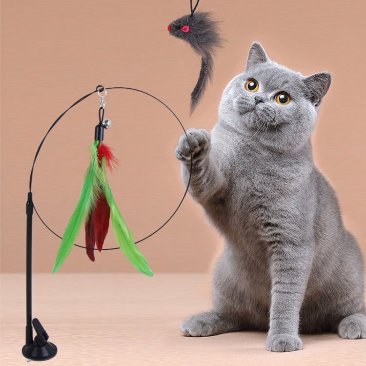 Handheld Adsorption Steel Wire Cat Teaser Stick Pet Toy, Random Color Delivery
