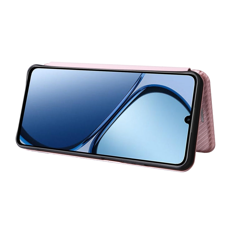 For Realme C61 / C63 Carbon Fiber Texture Flip Leather Phone Case