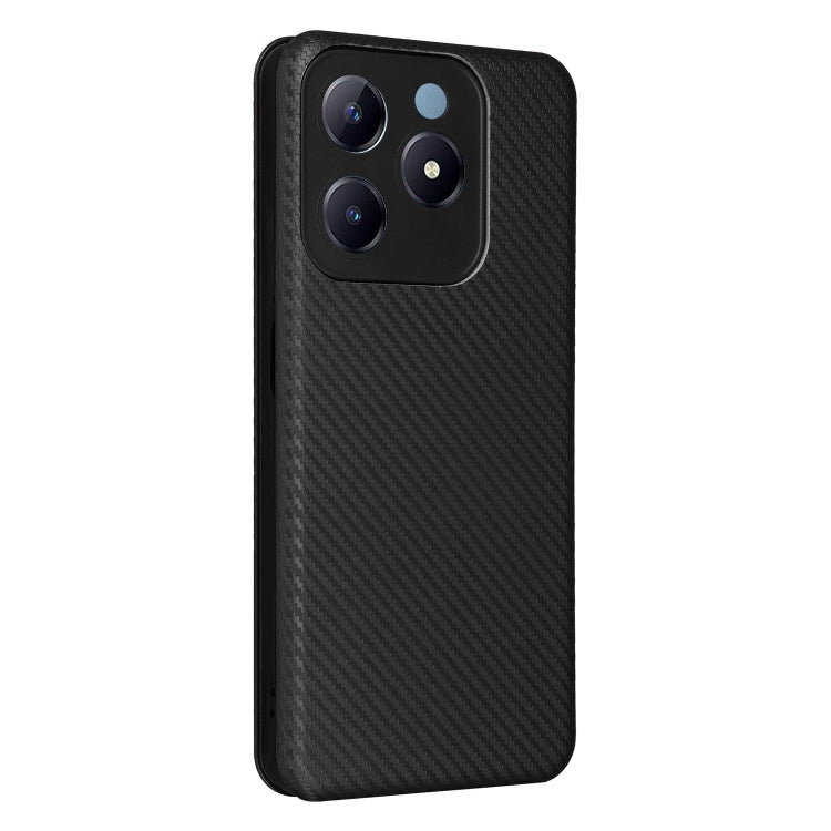 For Realme C61 / C63 Carbon Fiber Texture Flip Leather Phone Case