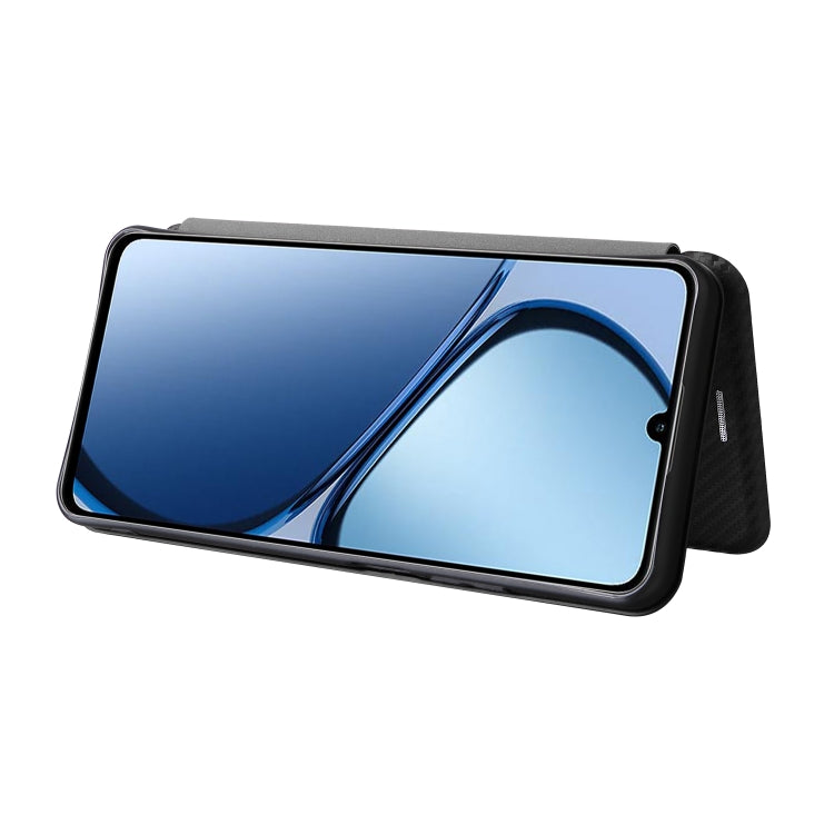 For Realme C61 / C63 Carbon Fiber Texture Flip Leather Phone Case