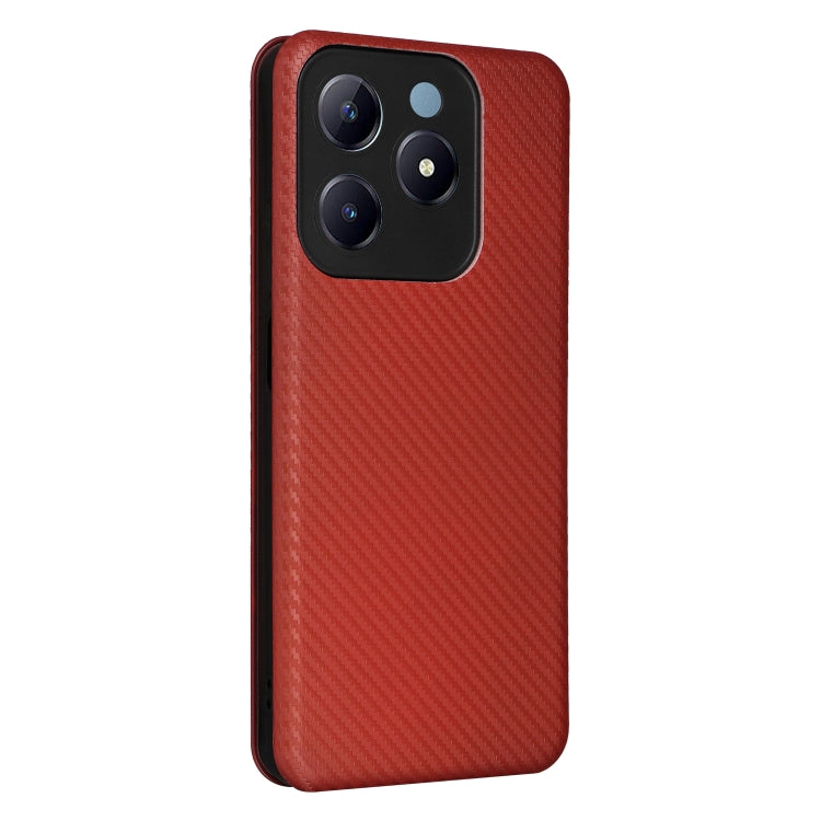 For Realme C61 / C63 Carbon Fiber Texture Flip Leather Phone Case