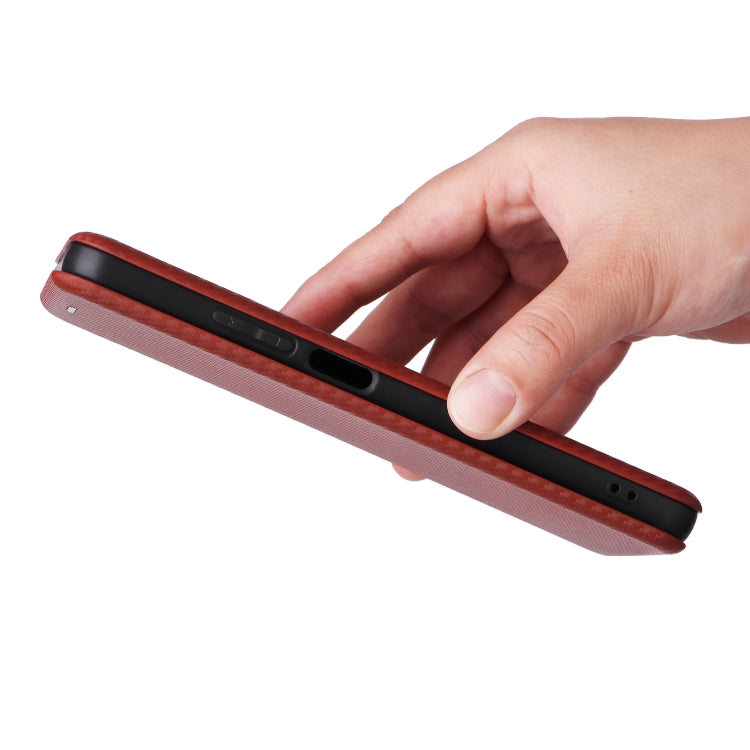For Realme C61 / C63 Carbon Fiber Texture Flip Leather Phone Case