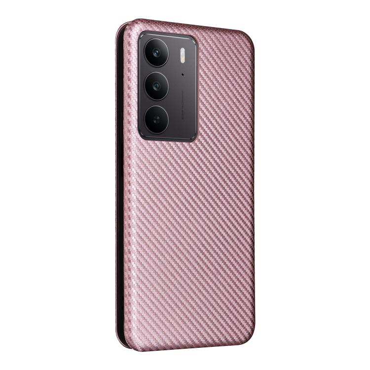 For Realme C75 4G Carbon Fiber Texture Flip Leather Phone Case