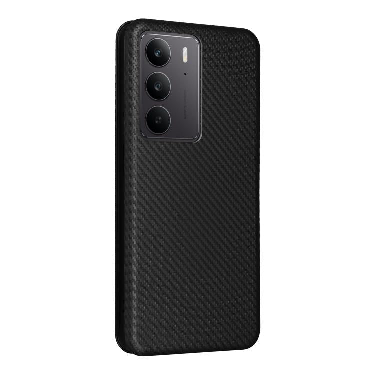 For Realme C75 4G Carbon Fiber Texture Flip Leather Phone Case
