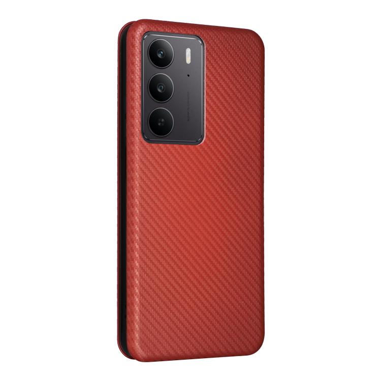For Realme C75 4G Carbon Fiber Texture Flip Leather Phone Case