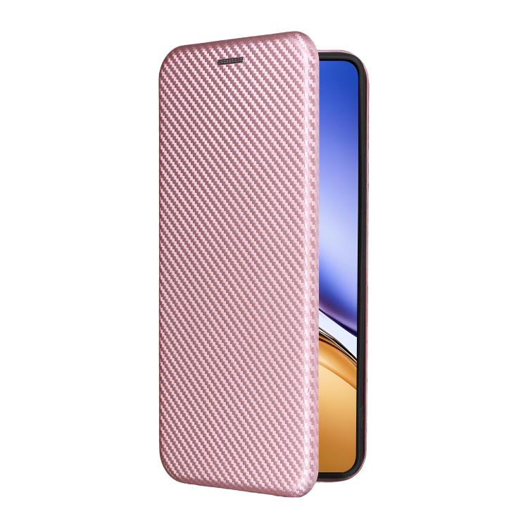 For Realme 14 5G Global Carbon Fiber Texture Flip Leather Phone Case
