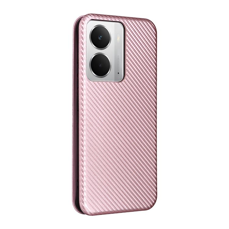 For Realme 14 5G Global Carbon Fiber Texture Flip Leather Phone Case