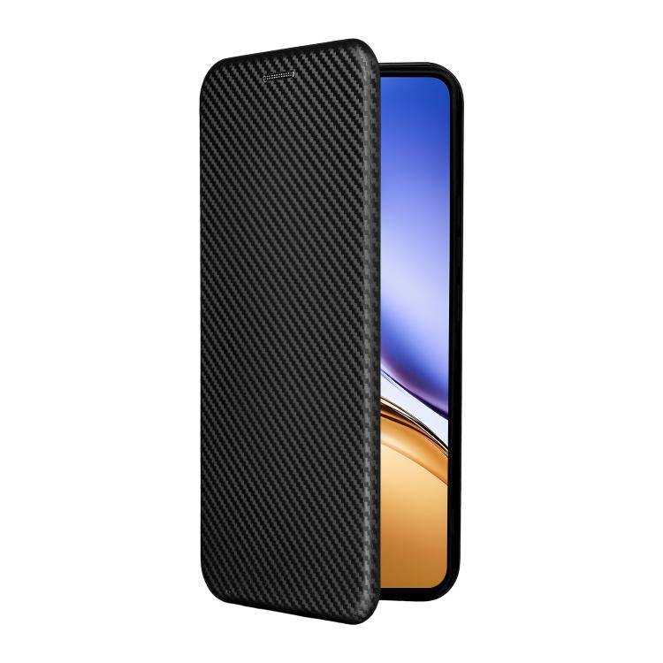 For Realme 14 5G Global Carbon Fiber Texture Flip Leather Phone Case