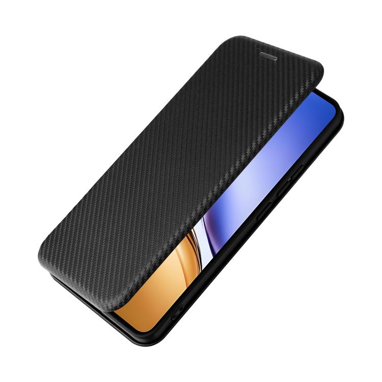 For Realme 14 5G Global Carbon Fiber Texture Flip Leather Phone Case