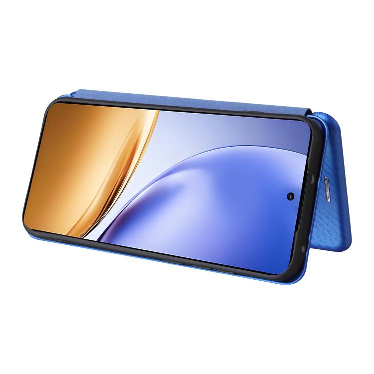 For Realme 14 5G Global Carbon Fiber Texture Flip Leather Phone Case