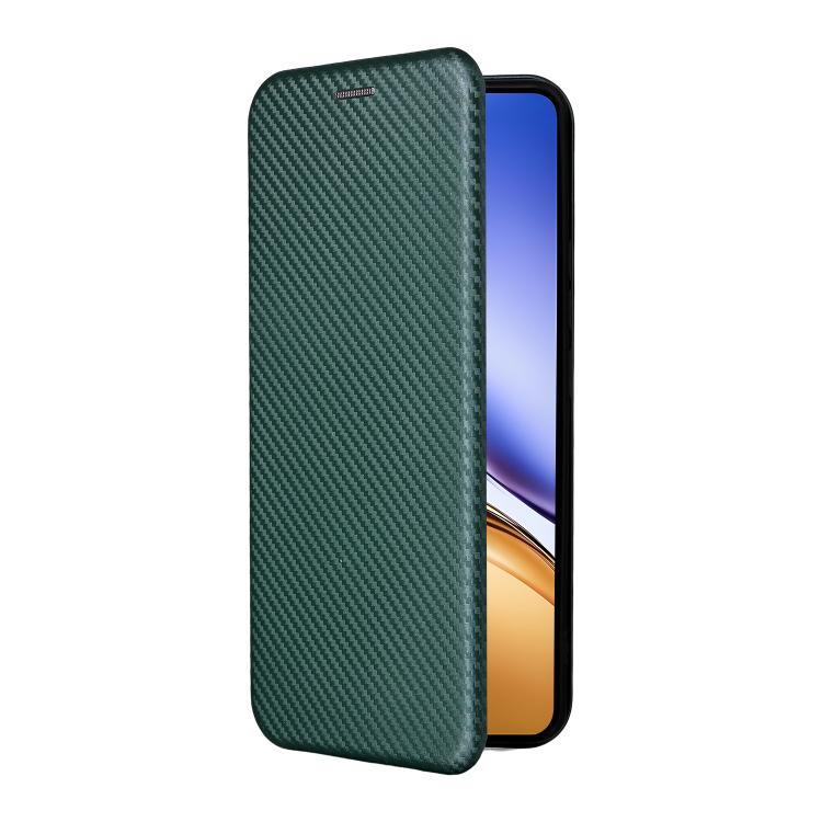 For Realme 14 5G Global Carbon Fiber Texture Flip Leather Phone Case