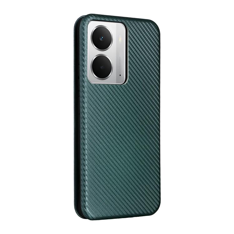 For Realme 14 5G Global Carbon Fiber Texture Flip Leather Phone Case