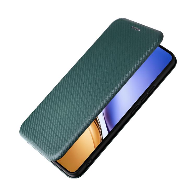 For Realme 14 5G Global Carbon Fiber Texture Flip Leather Phone Case