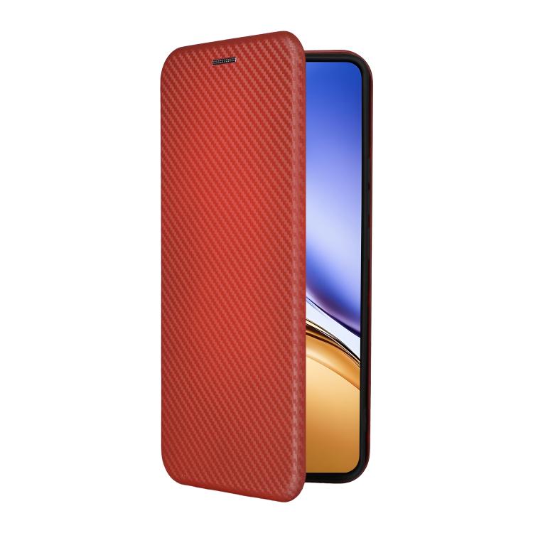 For Realme 14 5G Global Carbon Fiber Texture Flip Leather Phone Case
