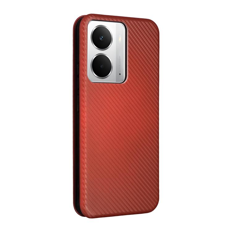 For Realme 14 5G Global Carbon Fiber Texture Flip Leather Phone Case