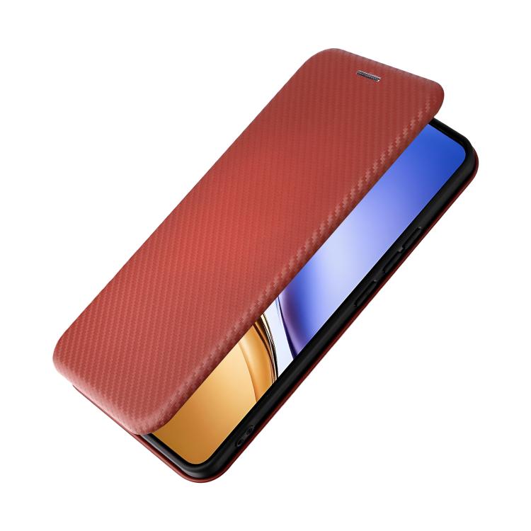For Realme 14 5G Global Carbon Fiber Texture Flip Leather Phone Case