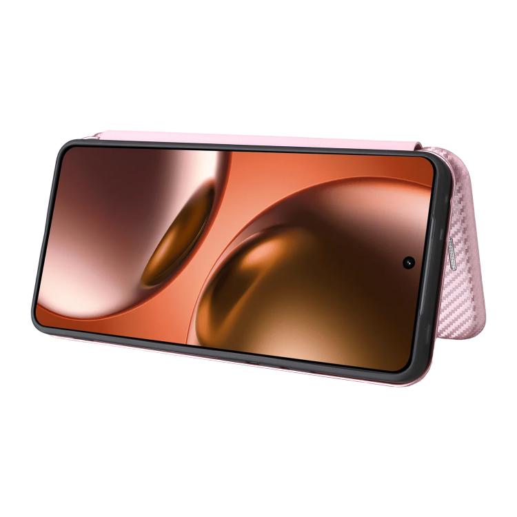 For Realme GT 7 Global Carbon Fiber Texture Flip Leather Phone Case