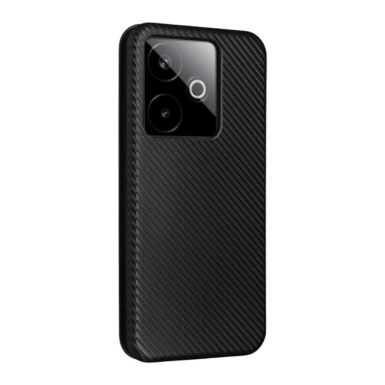 For Realme GT 7 Global Carbon Fiber Texture Flip Leather Phone Case