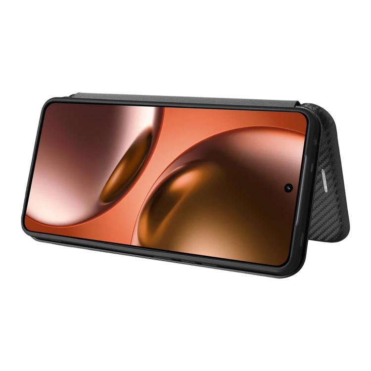 For Realme GT 7 Global Carbon Fiber Texture Flip Leather Phone Case