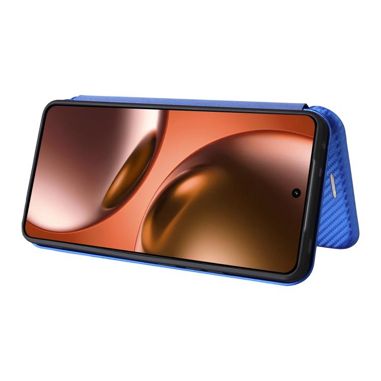 For Realme GT 7 Global Carbon Fiber Texture Flip Leather Phone Case