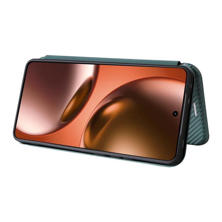 For Realme GT 7 Global Carbon Fiber Texture Flip Leather Phone Case