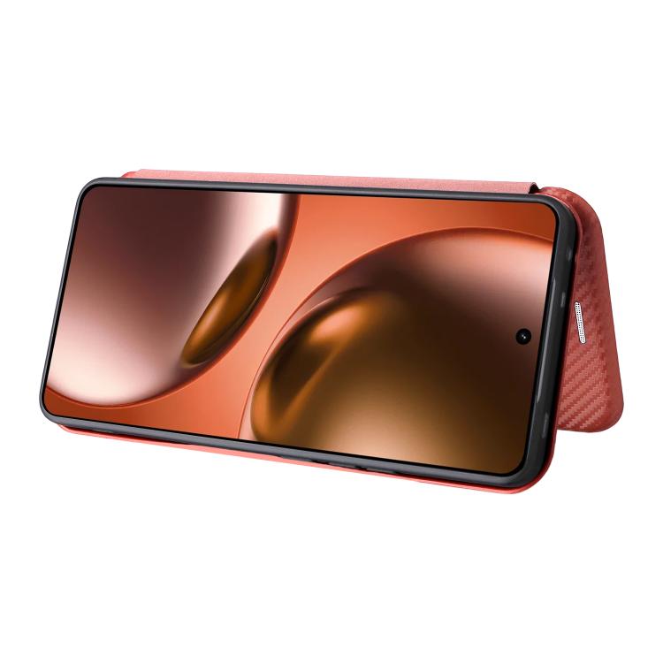 For Realme GT 7 Global Carbon Fiber Texture Flip Leather Phone Case