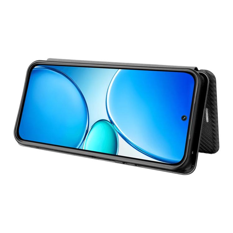 For Realme 15x 5G India / C85 5G Carbon Fiber Texture Flip Leather Phone Case