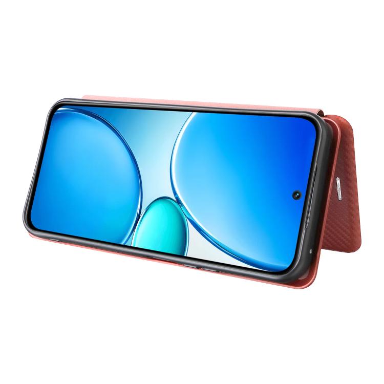 For Realme 15x 5G India / C85 5G Carbon Fiber Texture Flip Leather Phone Case