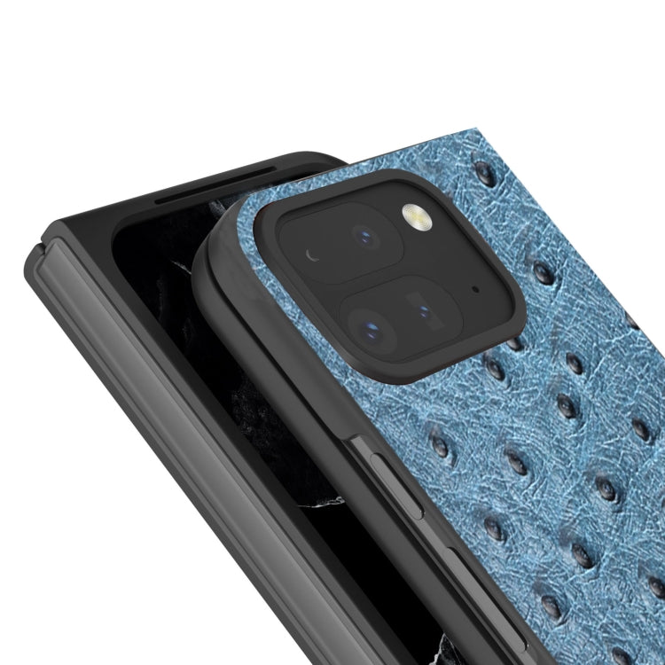 For Google Pixel 9 Pro Fold ABEEL Genuine Leather Ostrich Texture Phone Case