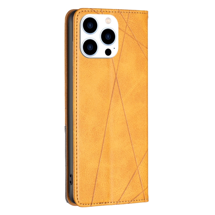 For iPhone 16 Pro Rhombus Texture Magnetic Leather Phone Case
