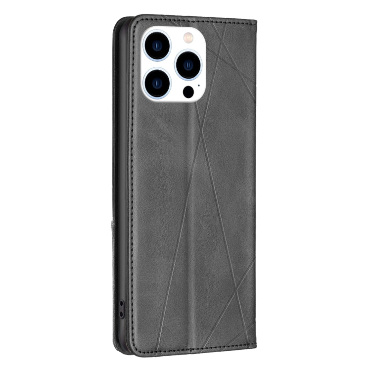 For iPhone 16 Pro Rhombus Texture Magnetic Leather Phone Case