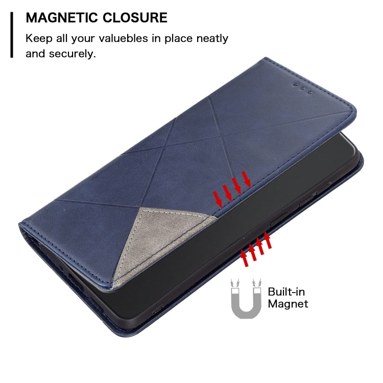 For iPhone 16 Pro Rhombus Texture Magnetic Leather Phone Case