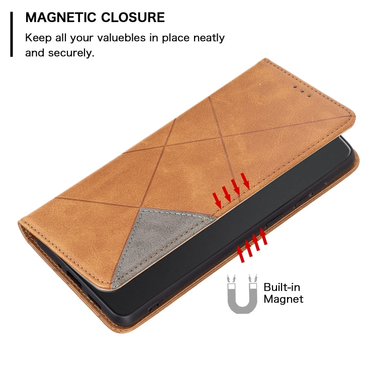 For iPhone 16 Rhombus Texture Magnetic Leather Phone Case