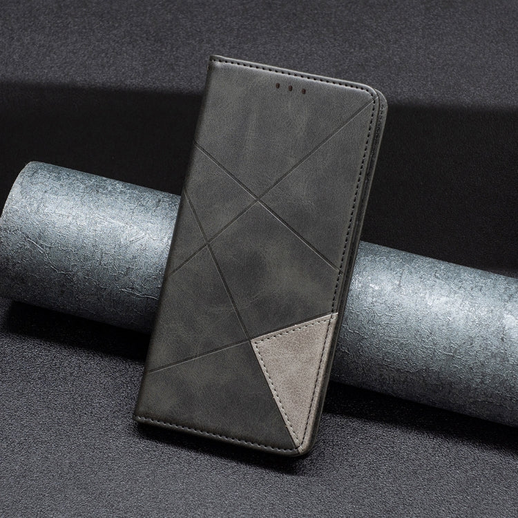 For iPhone 16 Rhombus Texture Magnetic Leather Phone Case