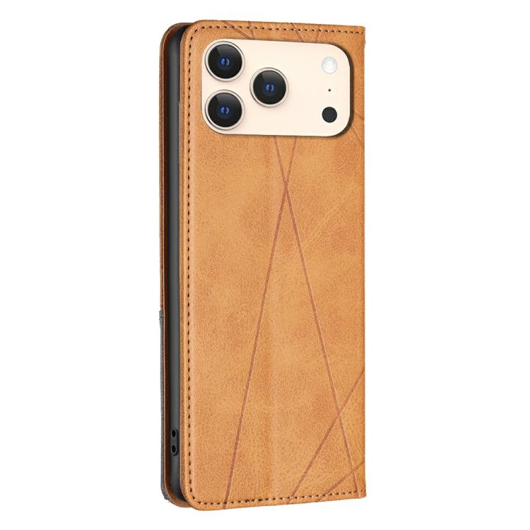 For iPhone 17 Pro Max Rhombus Texture Magnetic Leather Phone Case