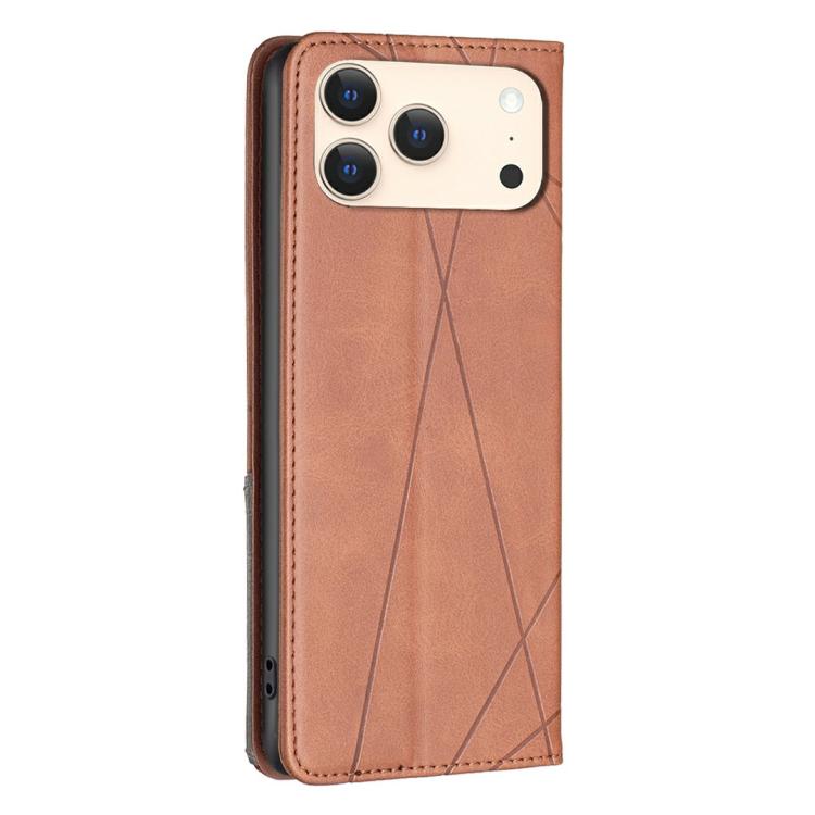 For iPhone 17 Pro Max Rhombus Texture Magnetic Leather Phone Case
