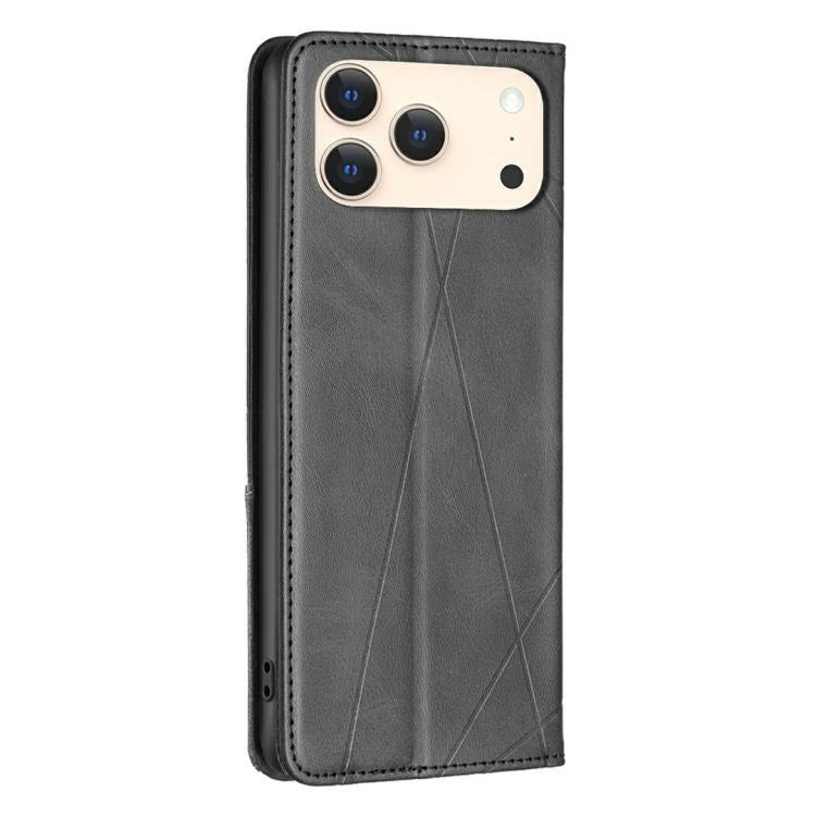 For iPhone 17 Pro Max Rhombus Texture Magnetic Leather Phone Case