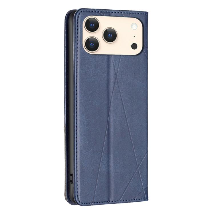 For iPhone 17 Pro Max Rhombus Texture Magnetic Leather Phone Case