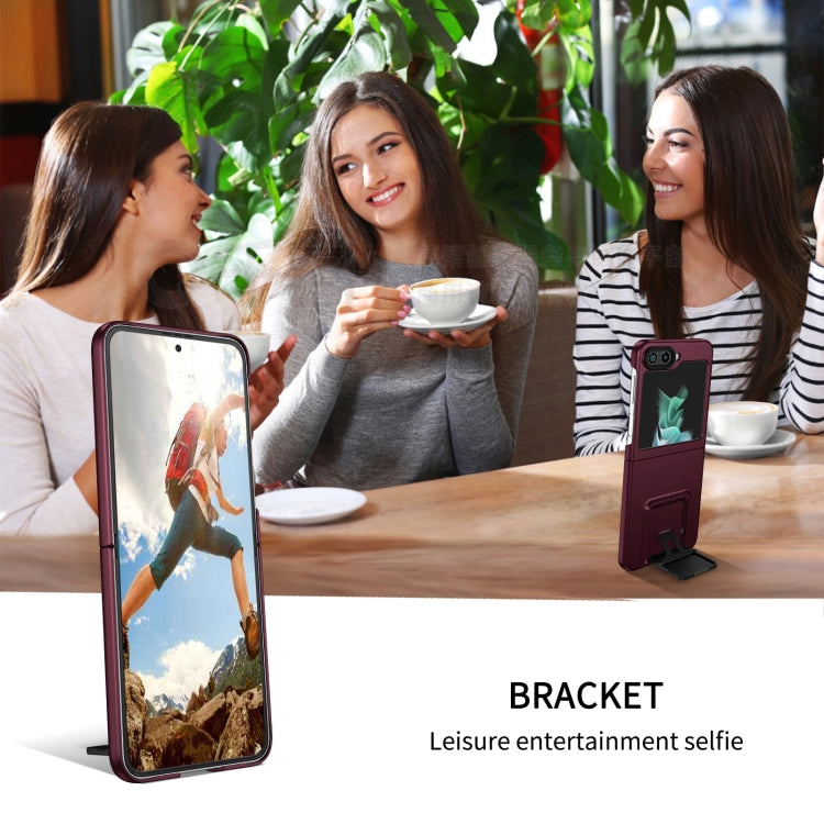 For Samsung Galaxy Z Flip6 / Flip7 FE Three-dimensional Folding Holder PC Phone Case