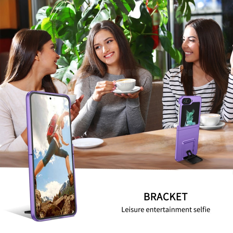 For Samsung Galaxy Z Flip6 / Flip7 FE Three-dimensional Folding Holder PC Phone Case