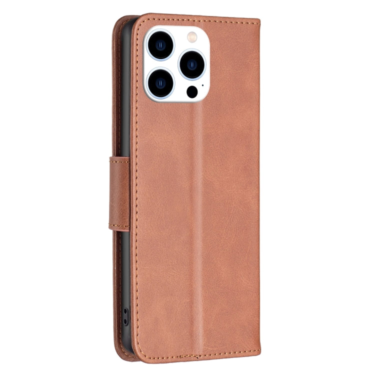 For iPhone 16 Pro Lambskin Texture Pure Color Flip Leather Phone Case