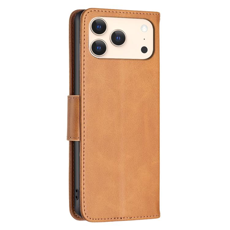 For iPhone 17 Pro Lambskin Texture Pure Color Flip Leather Phone Case