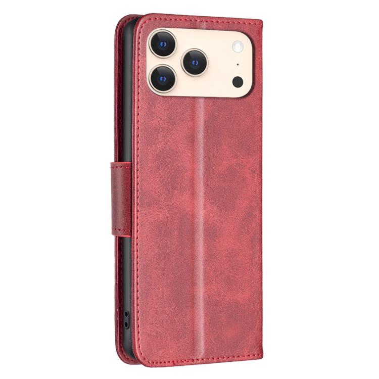 For iPhone 17 Pro Lambskin Texture Pure Color Flip Leather Phone Case