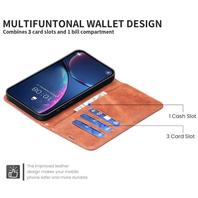 For iPhone 17 Pro Max Lambskin Texture Pure Color Flip Leather Phone Case