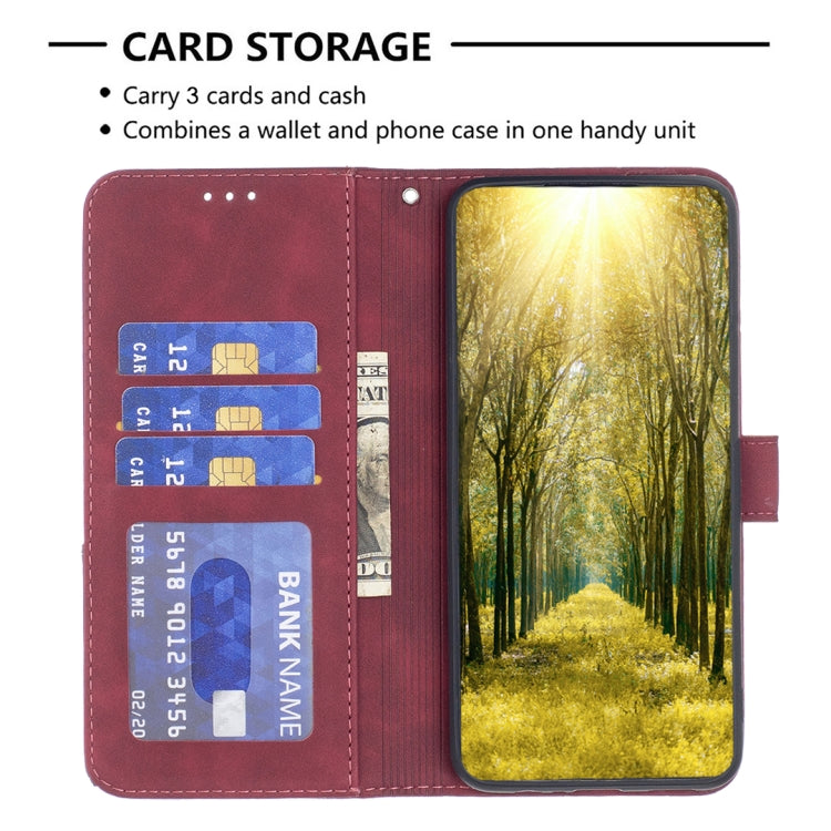For iPhone 16 Magnetic Buckle Rhombus Texture Leather Phone Case