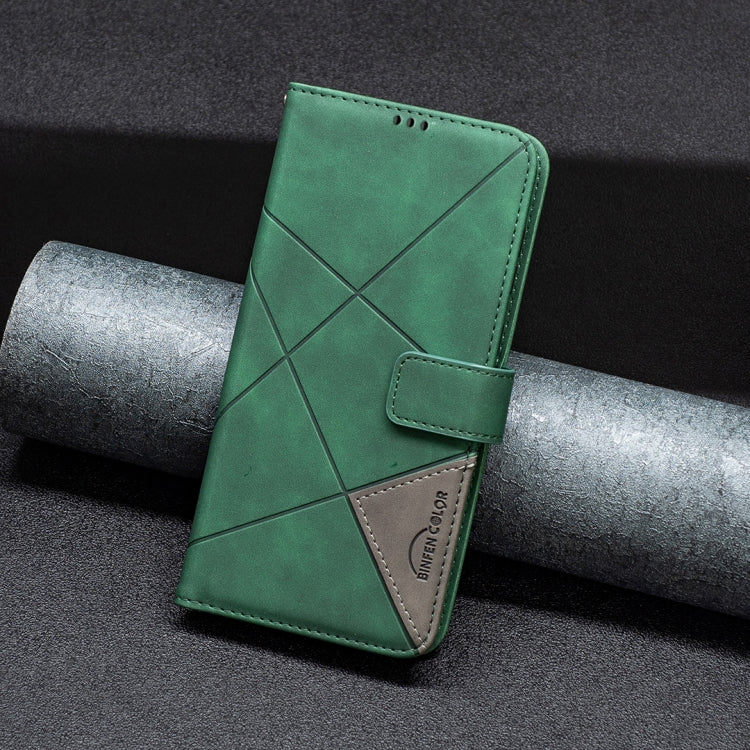 For iPhone 16 Magnetic Buckle Rhombus Texture Leather Phone Case