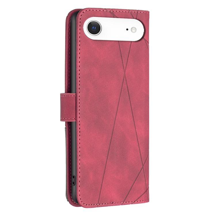 For iPhone Air Magnetic Buckle Rhombus Texture Leather Phone Case