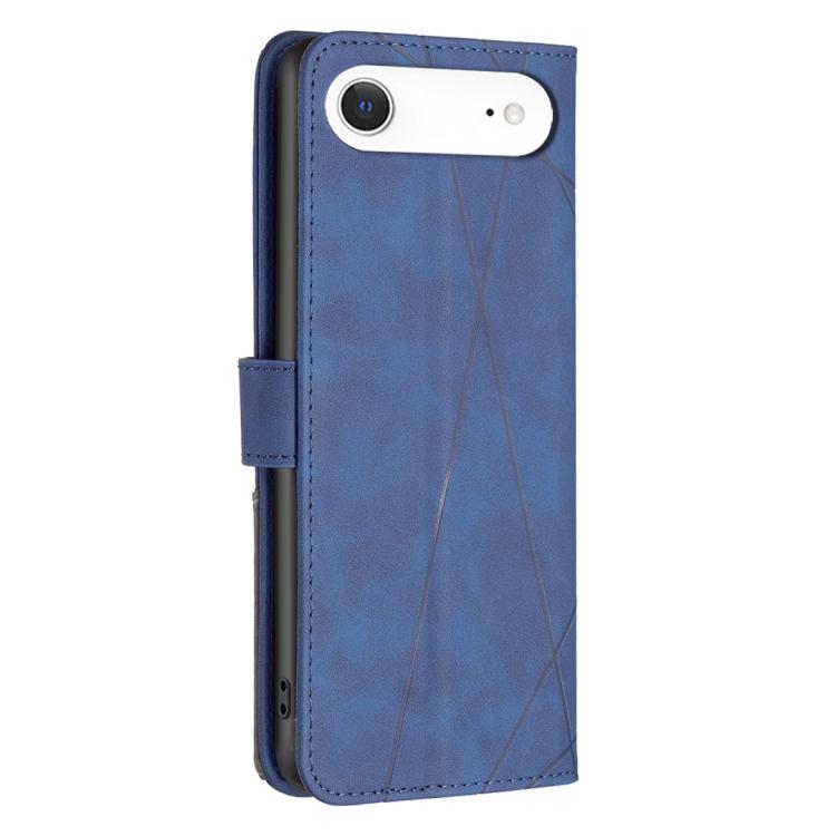 For iPhone Air Magnetic Buckle Rhombus Texture Leather Phone Case